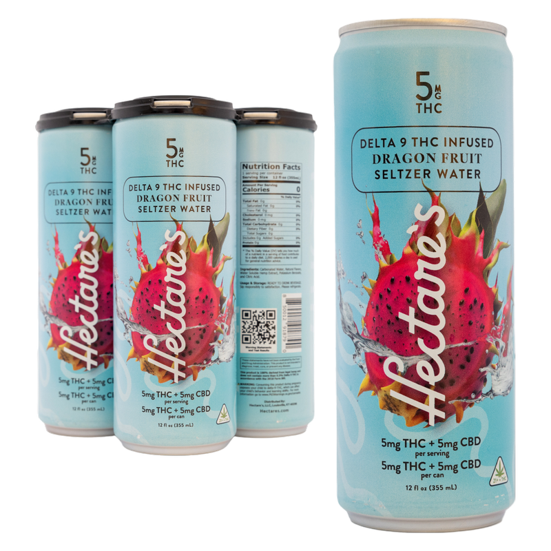 Hectare's THC 5mg Dragon Fruit Seltzer 4pk 12oz Can