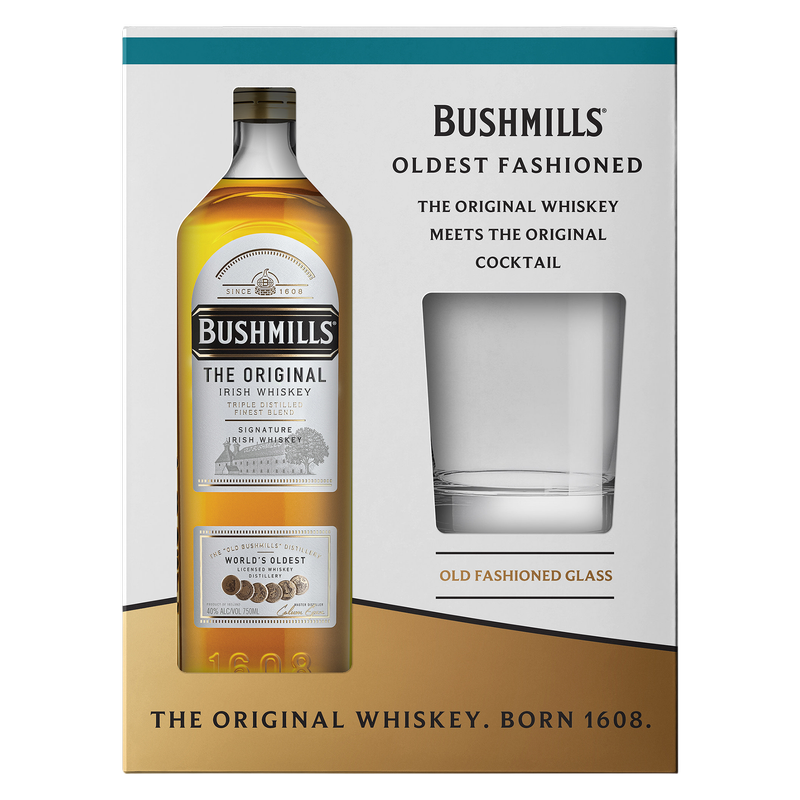 Bushmills Original with Rock Glass Irish Whiskey 750ml (80 Proof)