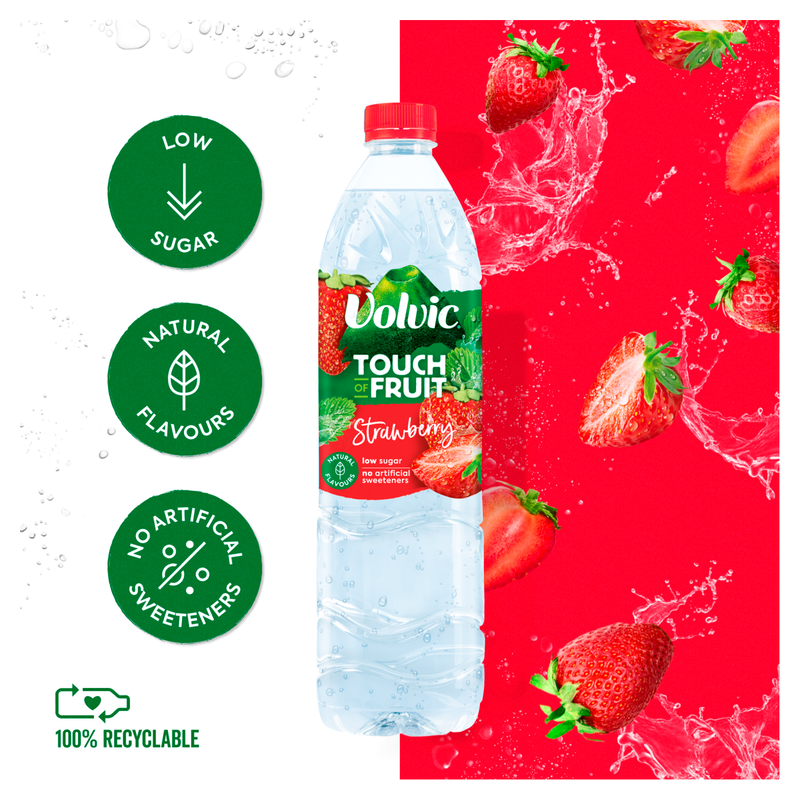Volvic Low Sugar Strawberry Flavoured Water, 1.5L