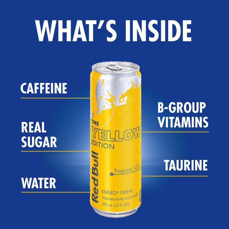 Red Bull Energy Drink The Yellow Edition Tropical 12z Can