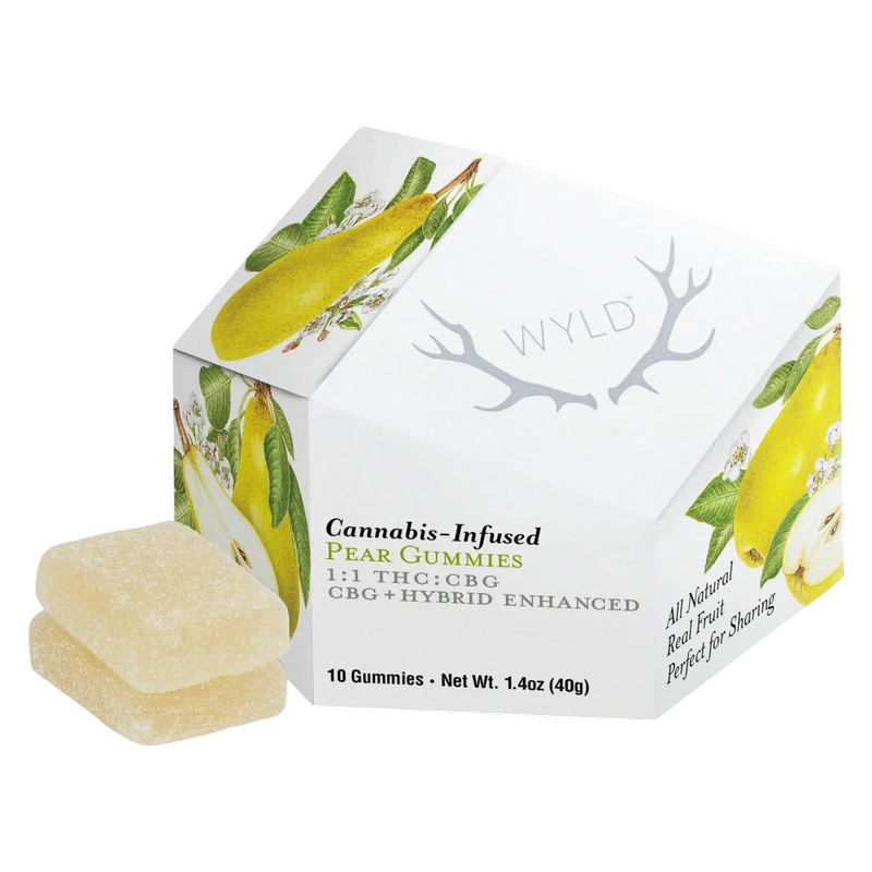 Wyld Pear 10mg THC, 10mg CBG Gummies, 10 Count