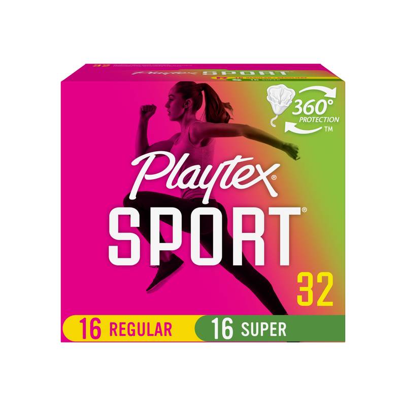 Playtex Sport Regular/Super Multi-Pack Unscented Tampons 32 Count