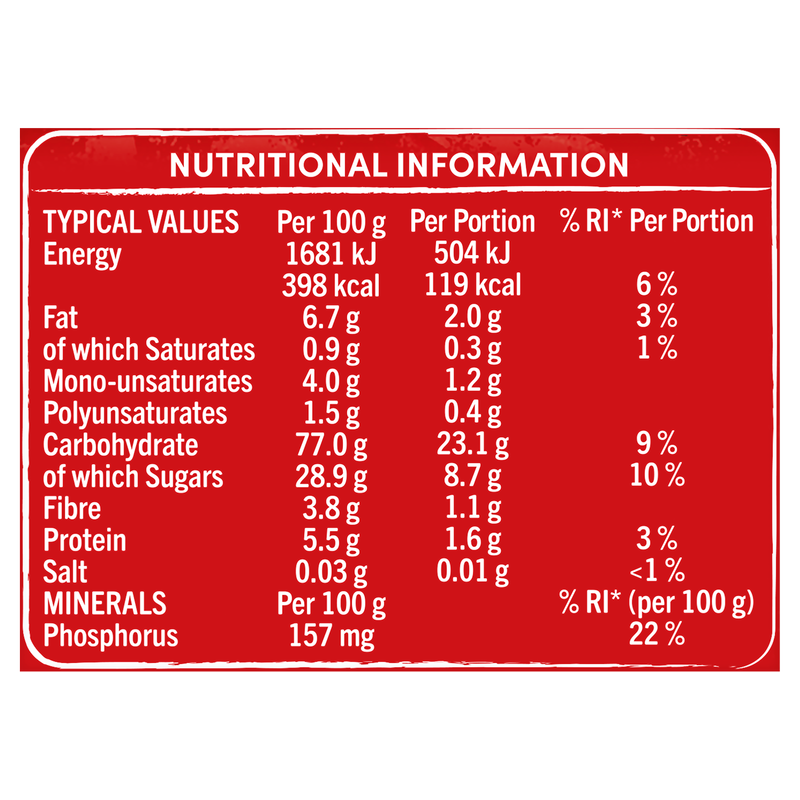 Jordans Frusli Juicy Red Berry Chewy Cereal Bars, 6 x 30g