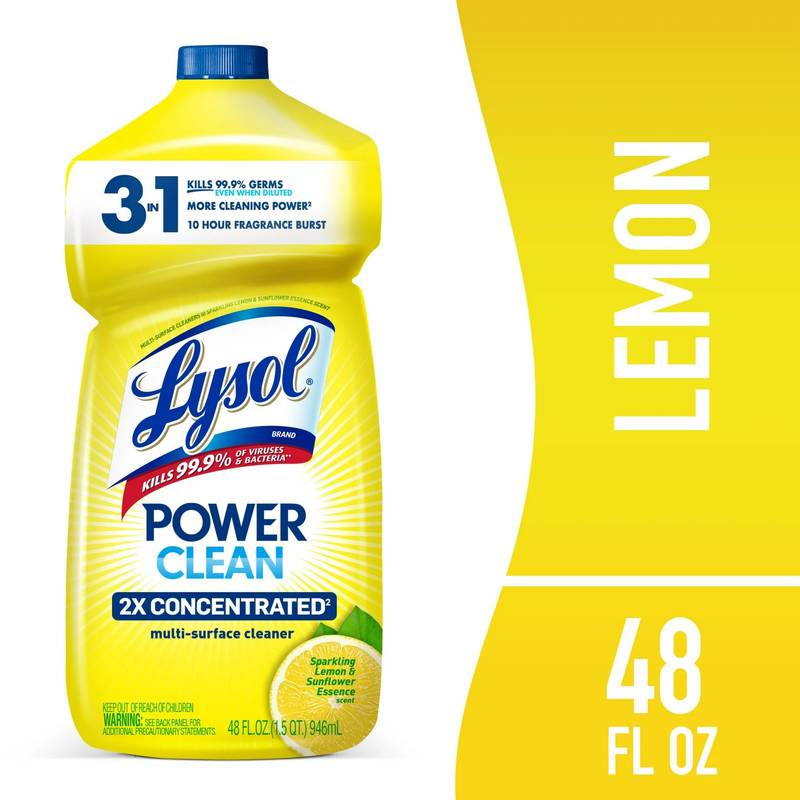 Lysol Multi-Surface Cleaner 2X Concentrated, Sparkling Lemon & Sunflower Essence, 48oz