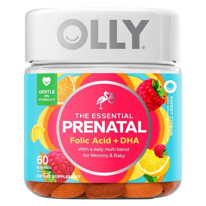 OLLY Essential Prenatal Folic Acid + DHA Multivitamin Sweet Citrus Gummies 60ct