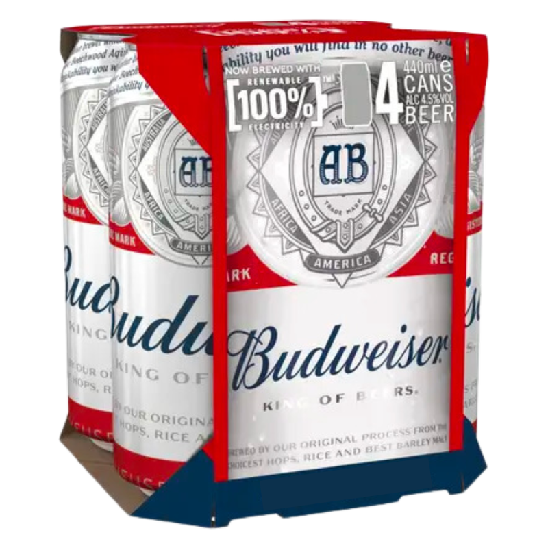 Budweiser Lager Beer, 4 x 440ml