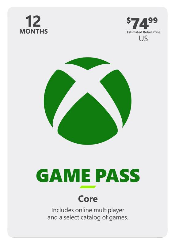 XBox Game Pass-12 Months-$74.99 Gift Card