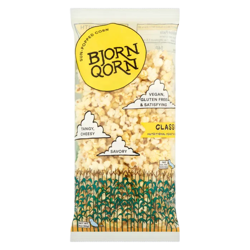 BjornQorn Classic Sun-Popped Corn, 3oz