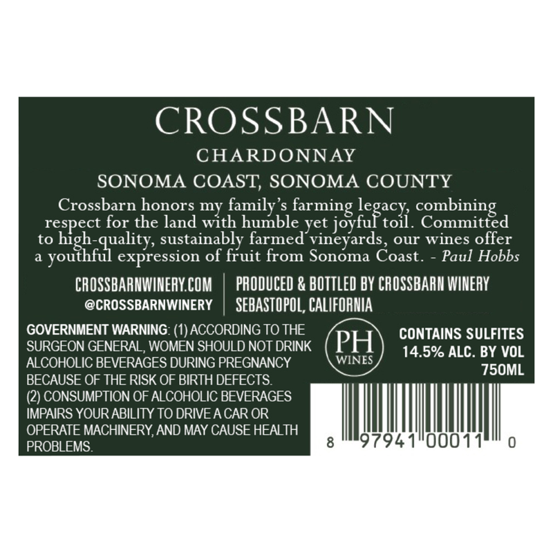 Paul Hobbs Crossbarn Chardonnay750ml