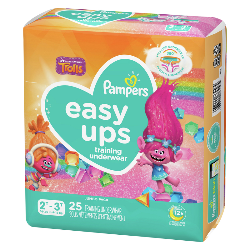 Pampers Girls Easy Ups Size 2T-3T 25ct
