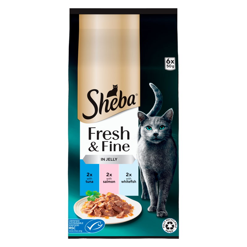 Sheba Fresh & Fine in Jelly, 6 x 50g