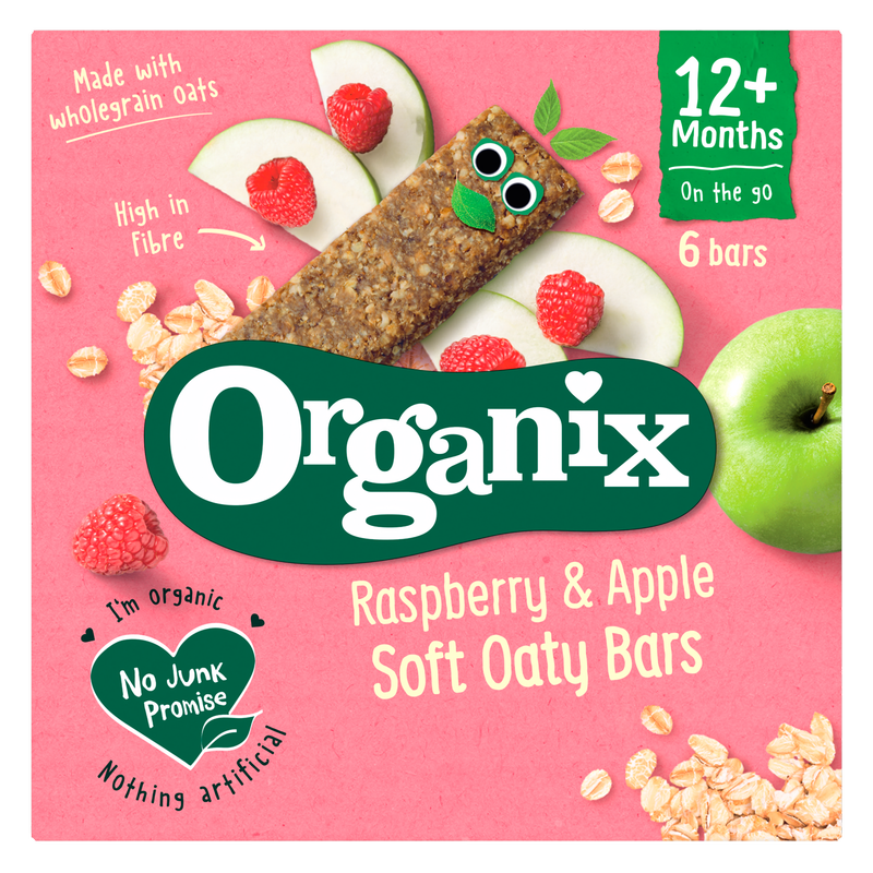 Organix Raspberry & Apple Soft Oaty Bars 12m+, 6 x 23g