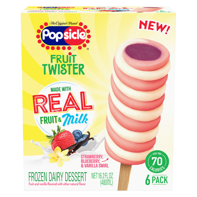 Popsicle Original Fruit Twister Made with Real Fruit & Milk 6ct 16.2oz