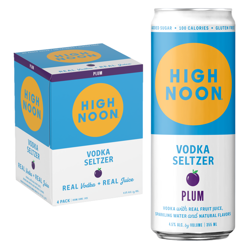 High Noon Plum Vodka Seltzer 4pk 12oz Cans