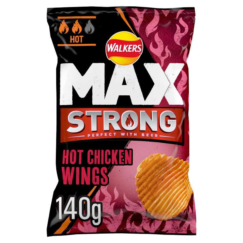 Walkers Max Strong Hot Chicken Wing, 140g