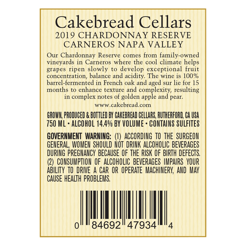 Cakebread Chardonnay Reserve 750ml