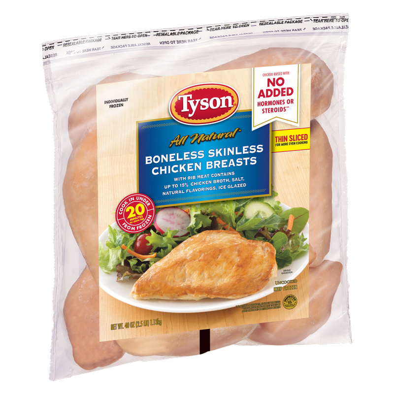 Tyson Frozen Boneless Skinless Chicken Breasts - 2.5lb