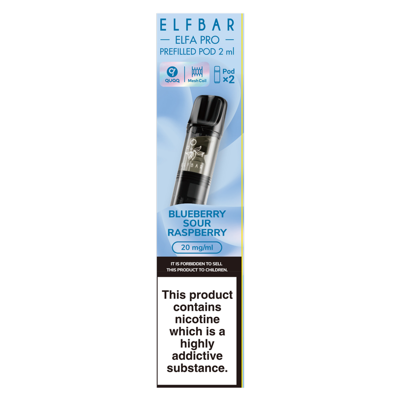 Elf Bar Elfa PRO Prefilled Vape Pods Blueberry Sour Raspberry 20mg/ml, 2ml
