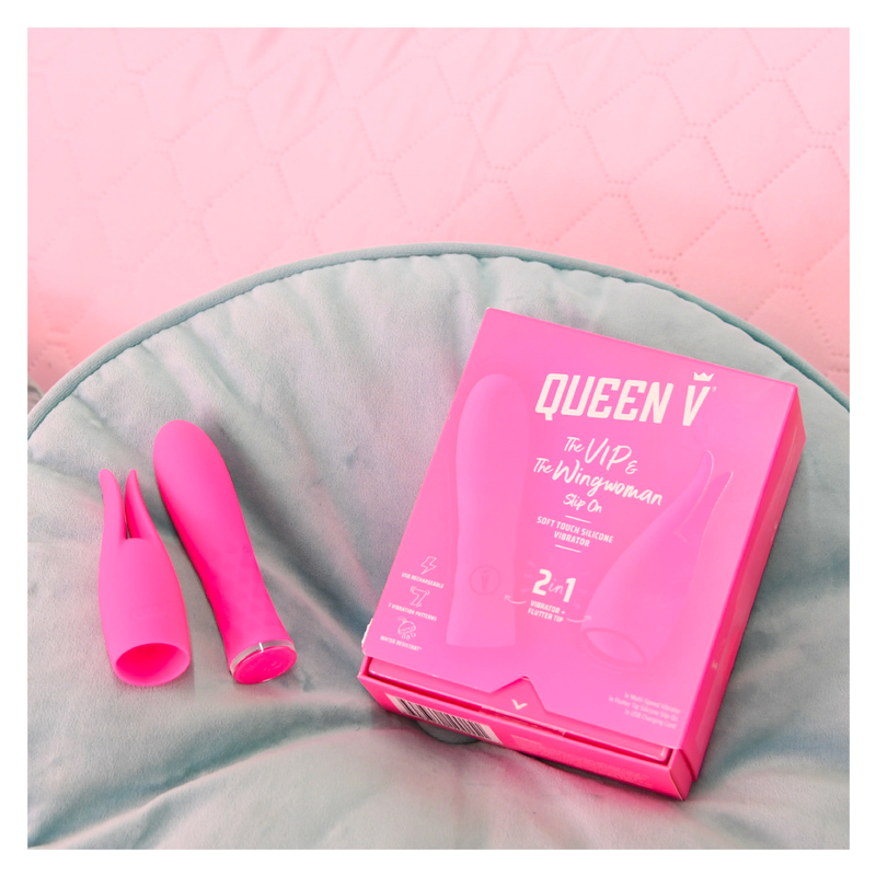 Queen V The VIP & The Wingwoman Slip On Soft Touch Silicone Vibrator