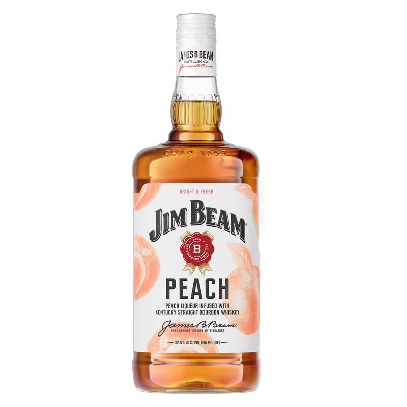 Jim Beam Peach Liqueur with Kentucky Straight Bourbon Whiskey 1.75 L