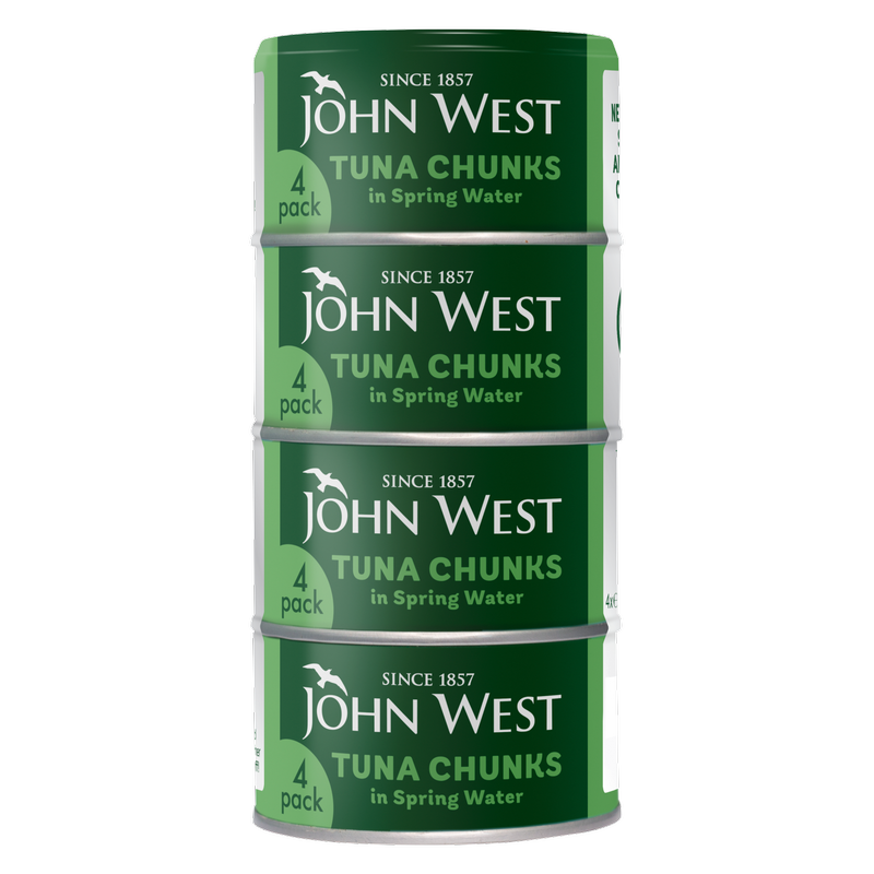 John West Tuna Chunks In Springwater, 4 x 125g