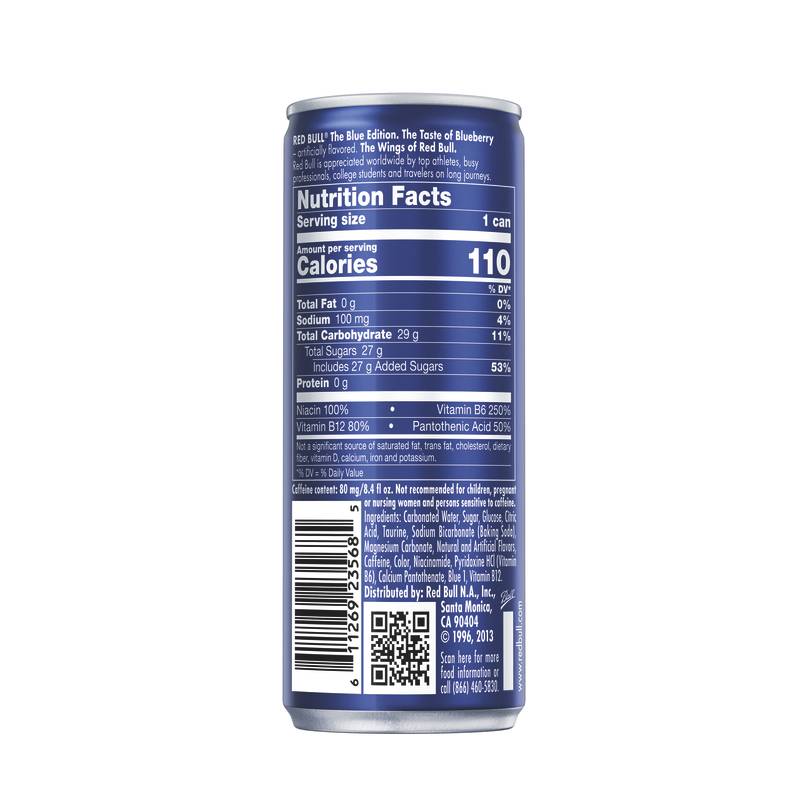 Red Bull Energy Drink The Blue Edition Blueberry 8.4oz Can