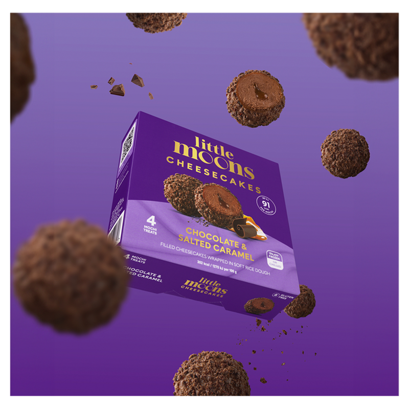 Little Moons Chocolate & Salted Caramel Cheesecake Mochi, 4 x 30g