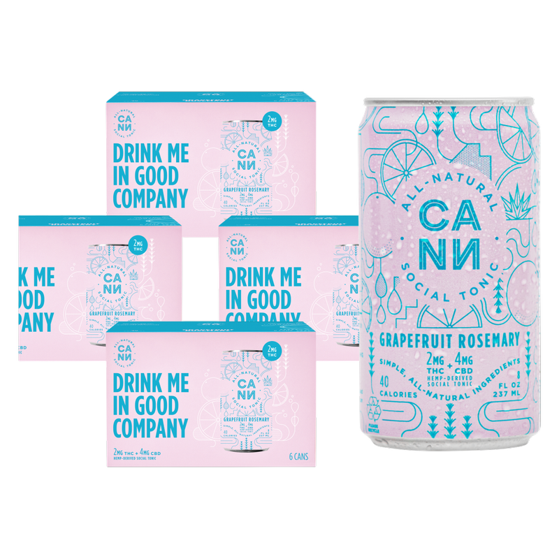 Cann Grapefruit Rosemary 2mg THC 4mg CBD Seltzer 24pk 8oz Can