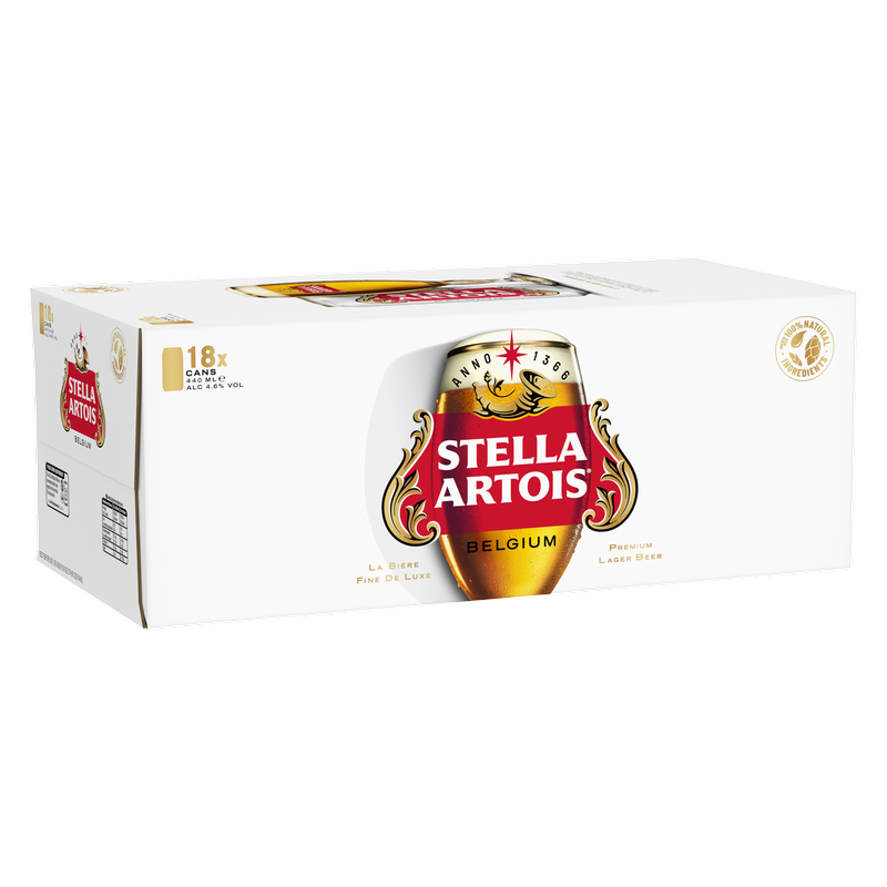 Stella Artois Premium Lager Beer, 18 x 440ml