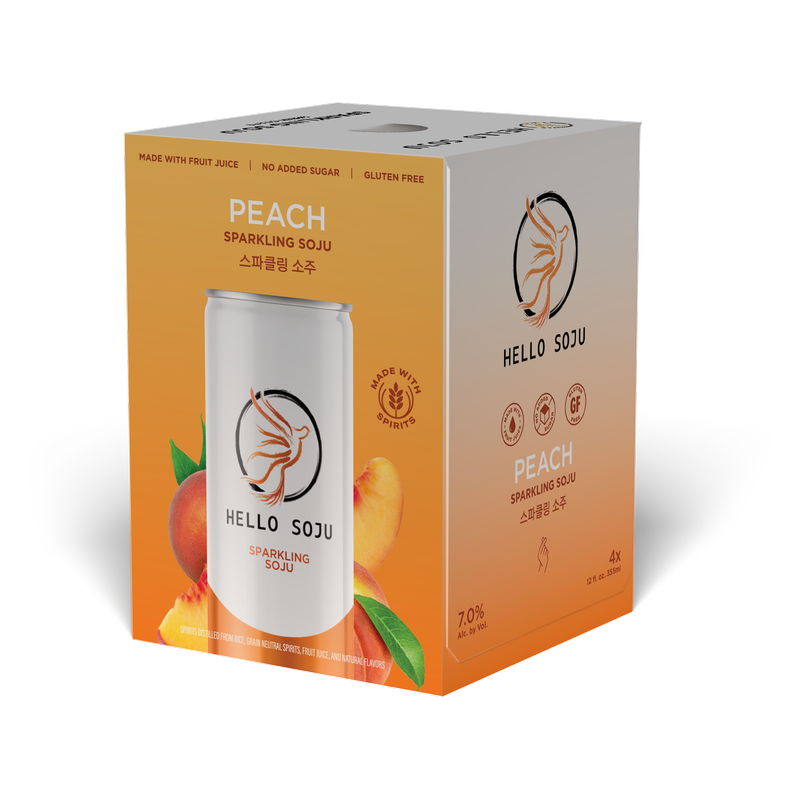 Hello Soju Peach 12oz 4pk 7%ABV