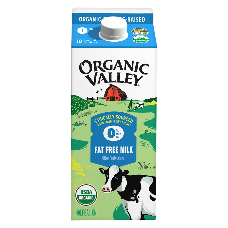 Organic Valley Non-Fat Milk 1/2 Gallon