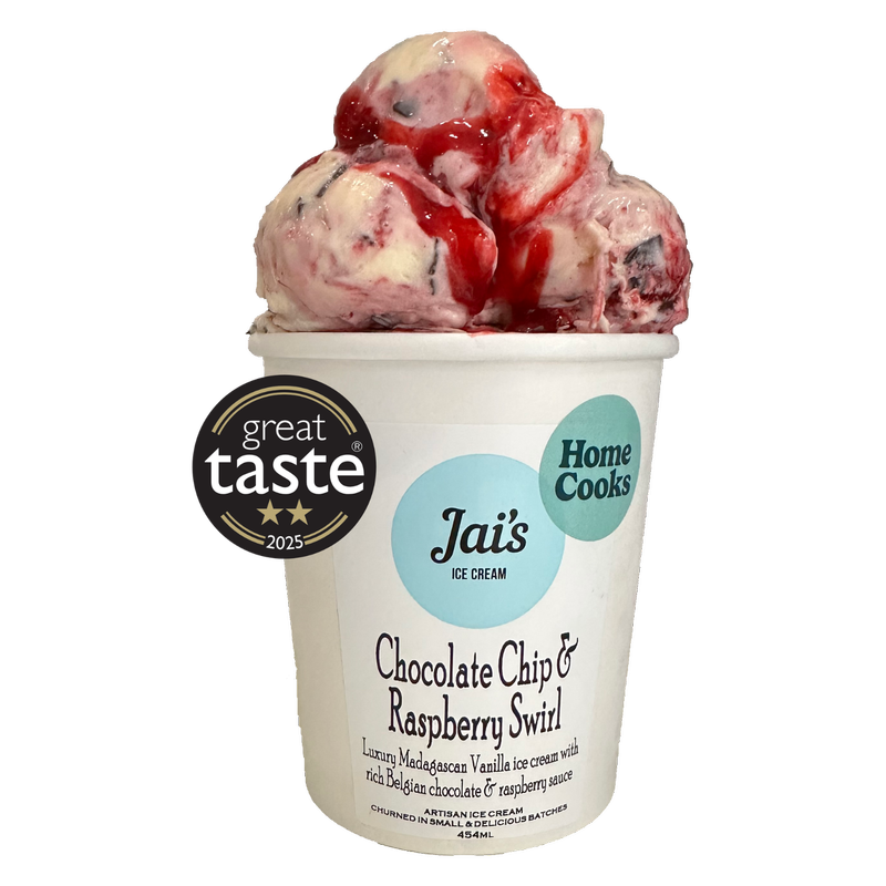 HomeCooks Raspberry Choc Chip Swirl - by Chef Jai, 454ml
