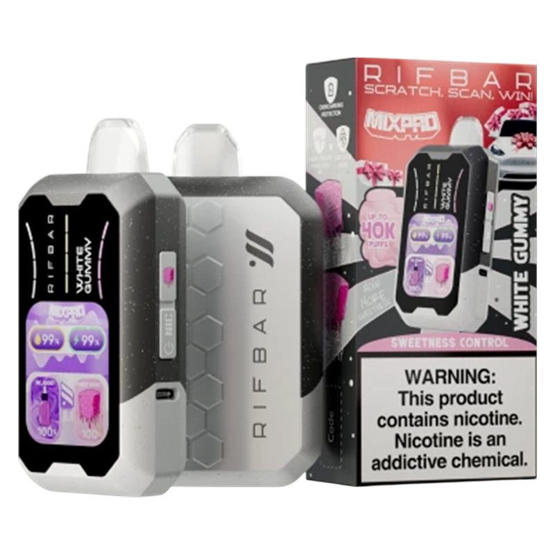RifBar MixPro White Gummy Disposable Vape 40,000 Puffs