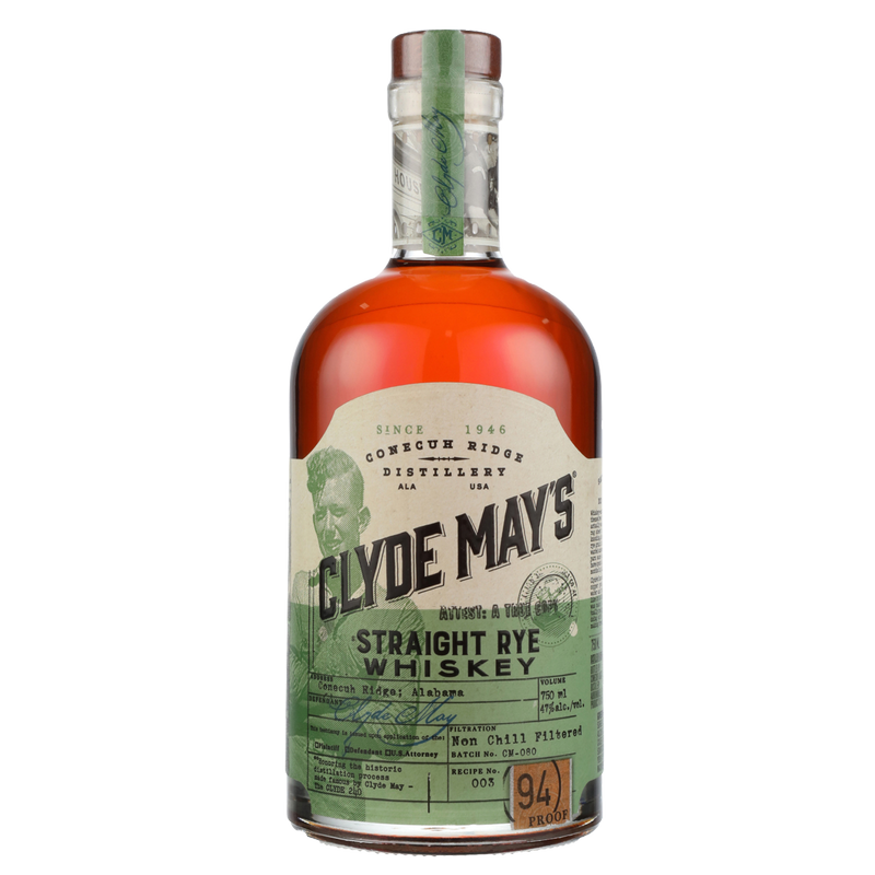 Clyde May's Straight Rye Whiskey 750ml (94 proof)
