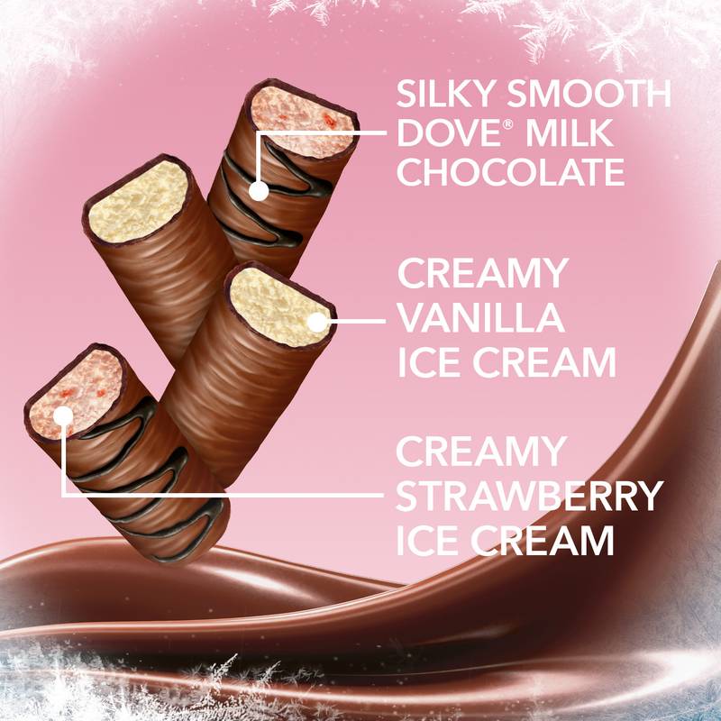 Dove Minis Vanilla & Strawberry Ice Cream Bars, 10ct