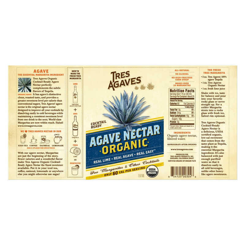 Tres Agaves Agave Nectar 750 Ml
