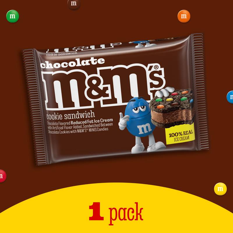 M&M's Chocolate Ice Cream Cookie Sandwich 1ct