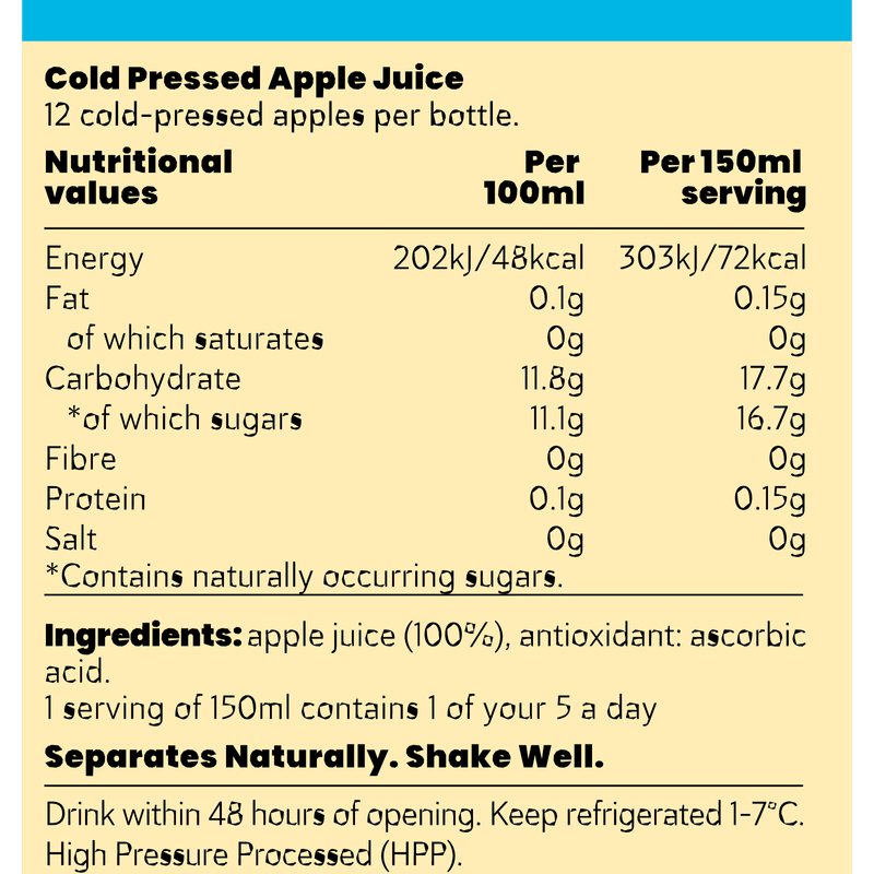 PRESS Freshly Squeezed Apple Juice, 1L