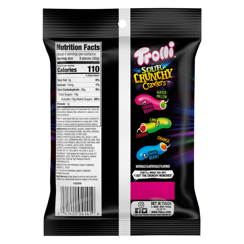 Trolli Crunchy Sour Crawlers Gummy Candy 4.25oz