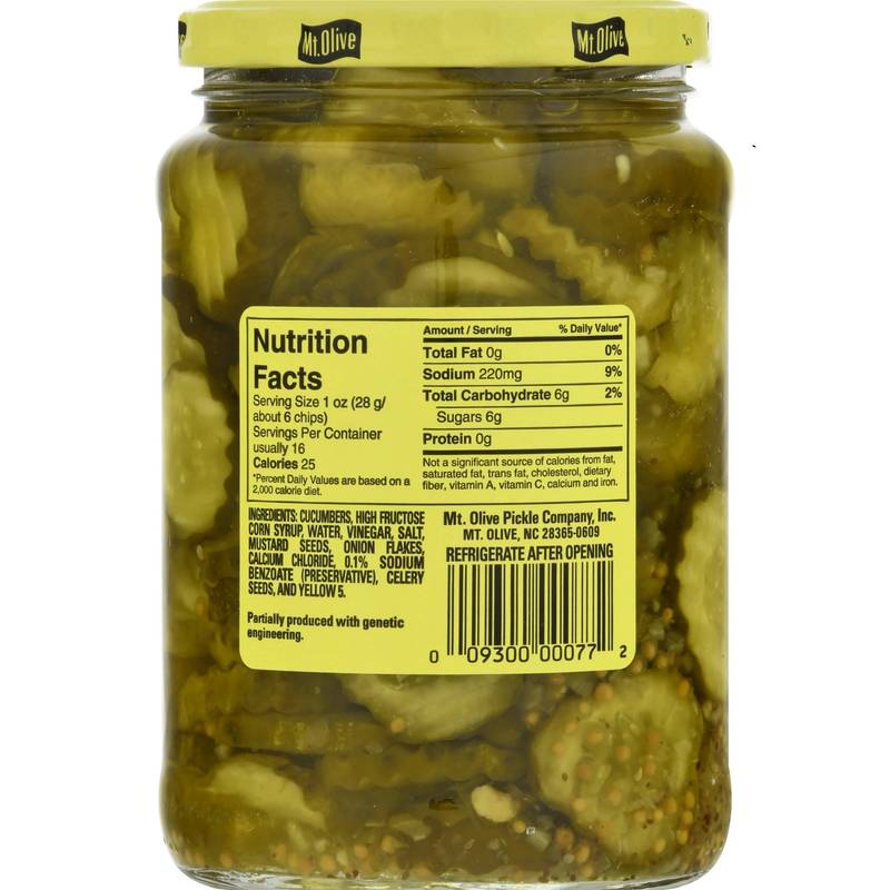 Mt. Olive Bread & Butter Pickle Chips Jar 24oz. 