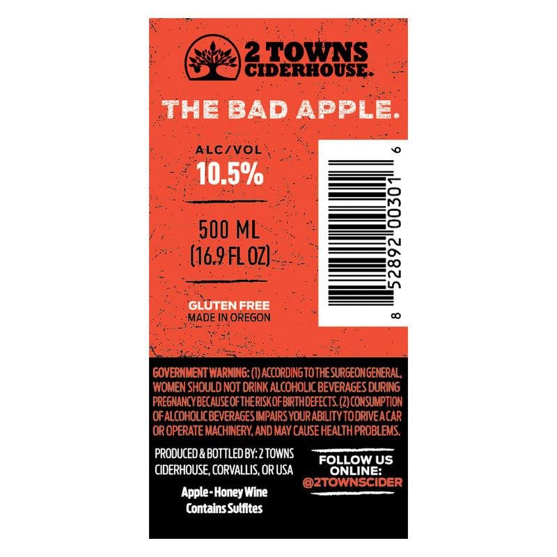 2 Towns The Bad Apple Cider 500ml