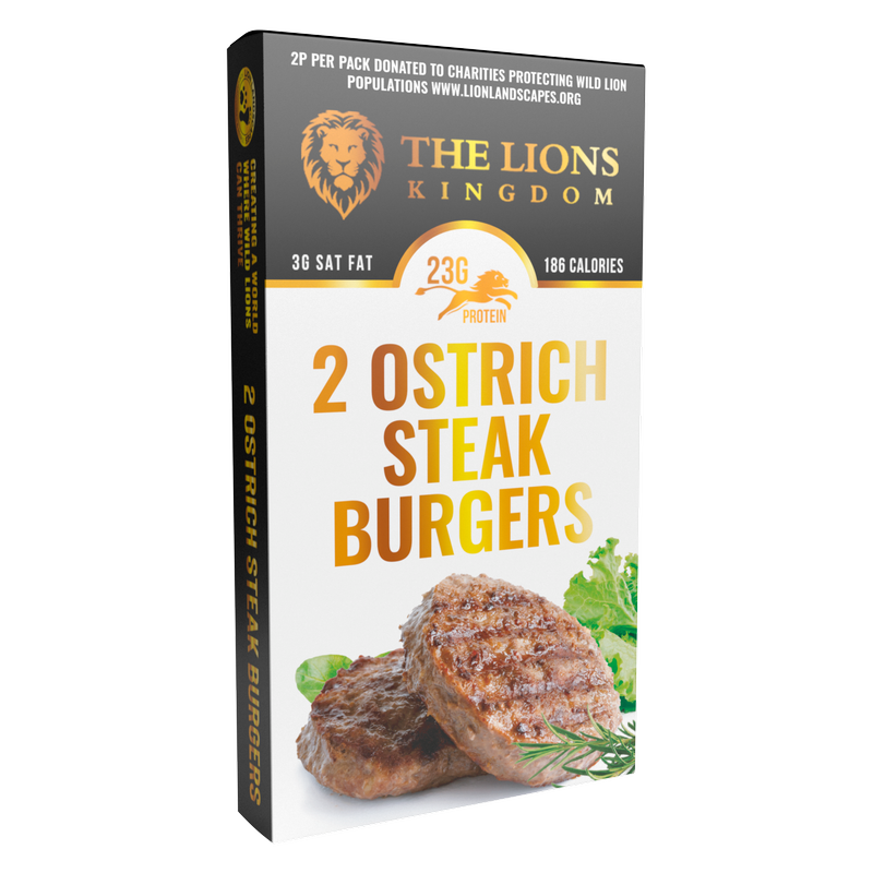 The Lions Kingdom 2 Ostrich Steak Burgers, 240g