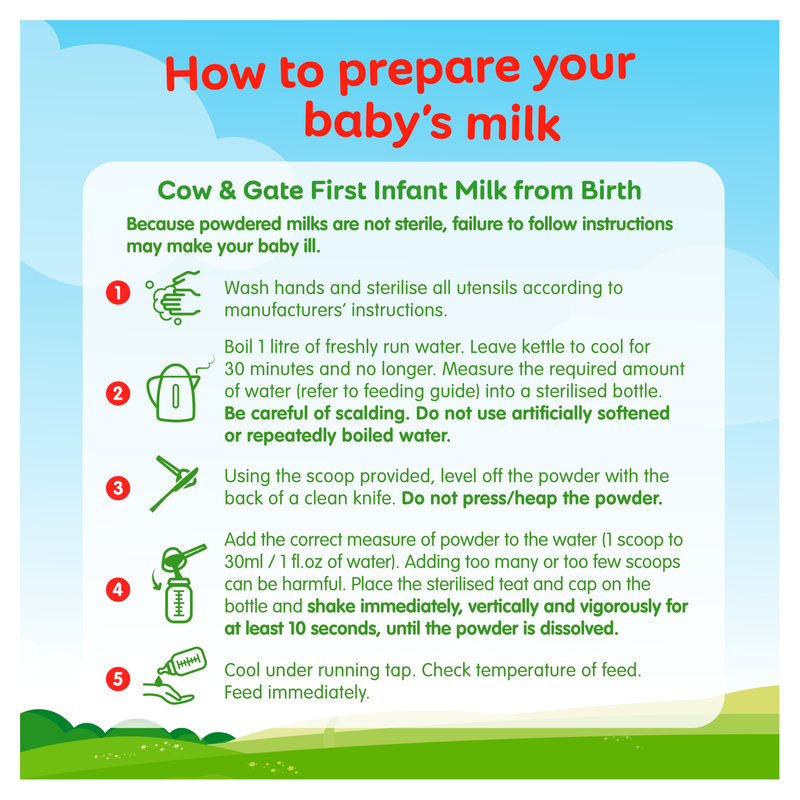Cow & Gate First Baby Milk Formula From Birth, 1.2kg