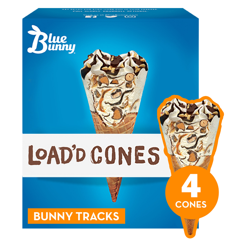 Blue Bunny Bunny Tracks Load'd Cones 4ct 