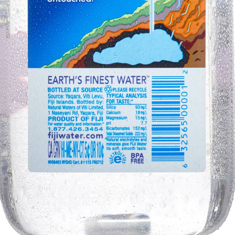 FIJI Natural Artesian Bottled Water 500mL / 16.9 Fl Ounce (Single Bottle)