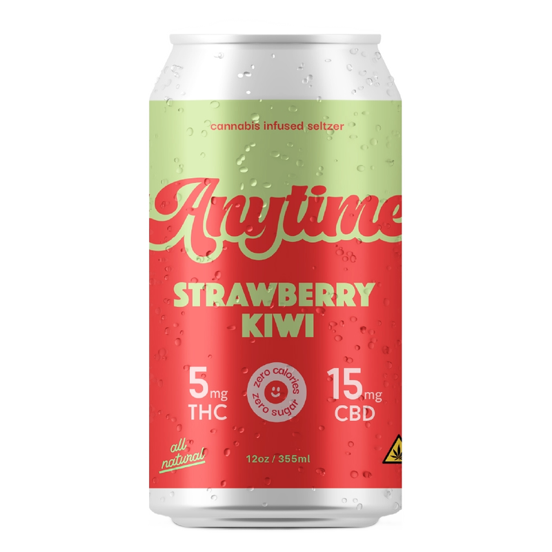 thc infused chewing tobacco Anytime 5mg THC Strawberry Kiwi Seltzer 12oz Can - Delivered In As Fast As  15 Minutes