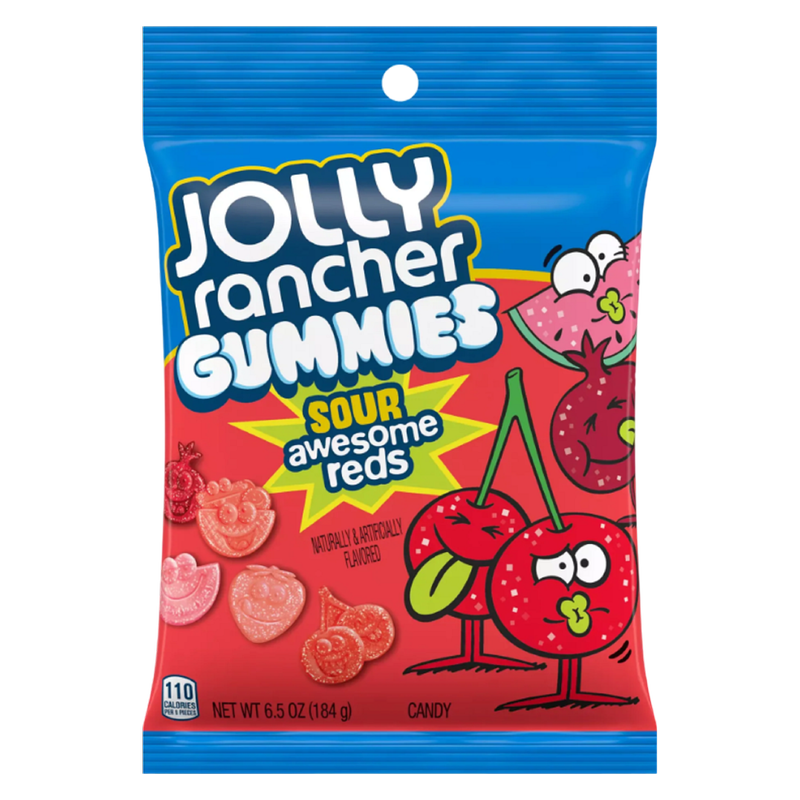 Jolly Rancher Gummies Sour Awesome Reds Bag, 6.5 oz