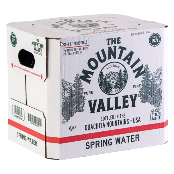 Mountain Valley Spring Water 12pk 1L Glass Bottle- XL
