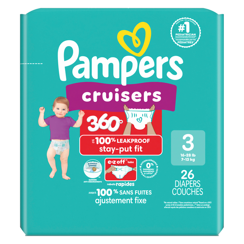 Pampers Cruisers 360 Size 3 Jumbo Pack 26 ct