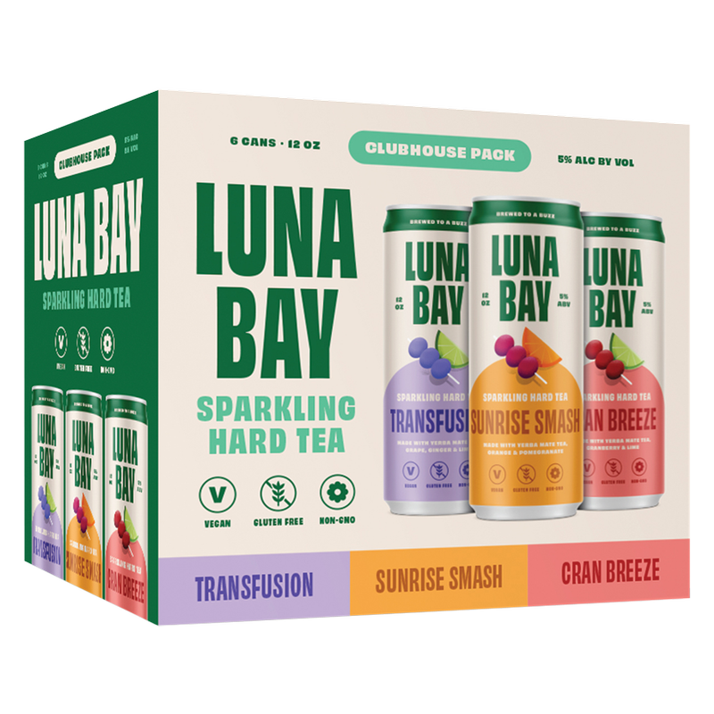 Luna Bay Clubhouse Sparkling Hard Tea 6pk 12oz Can 5.0% ABV